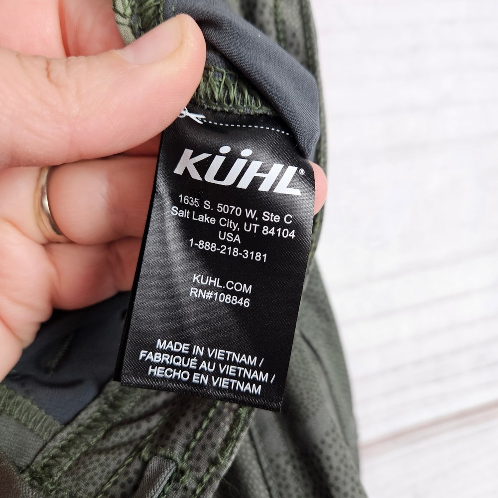 KUHL Splash Roll-Up Pants Womens 4 Reg Green Camo Dot Print Cargo Hiking Outdoor - Picture 13 of 14